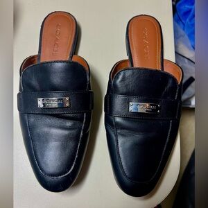 Coach Black Leather Men's Slip-On Loafers